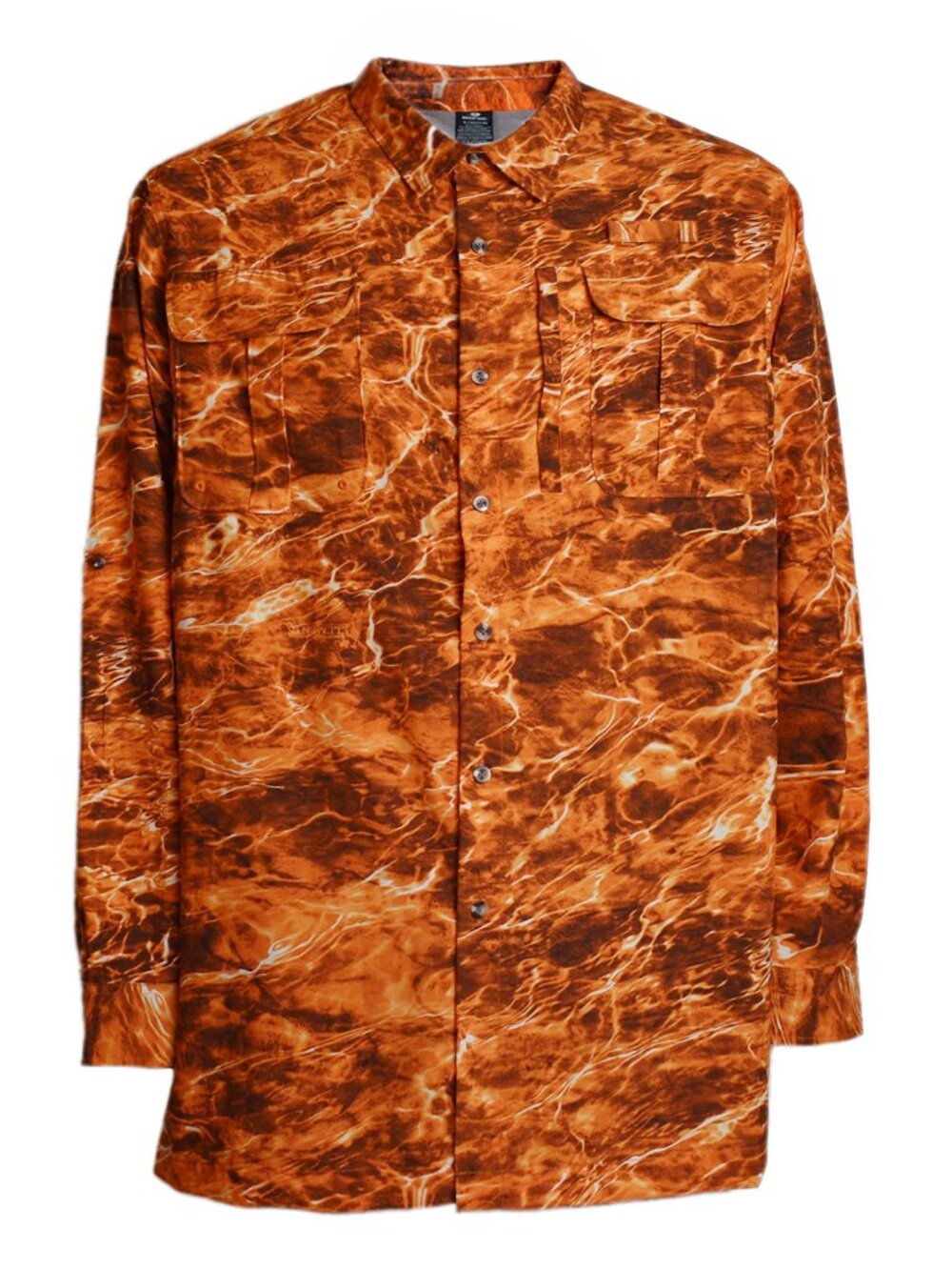 MOSSY OAK Men’s Shirt Adjustable Long Sleeve UV Protection Campfire Size XL NEW - Picture 4 of 8